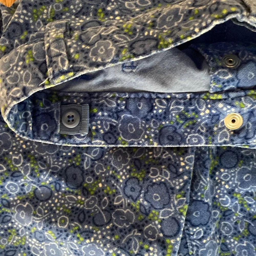 Gap Stretch Blue Floral Velvet Flare Pants